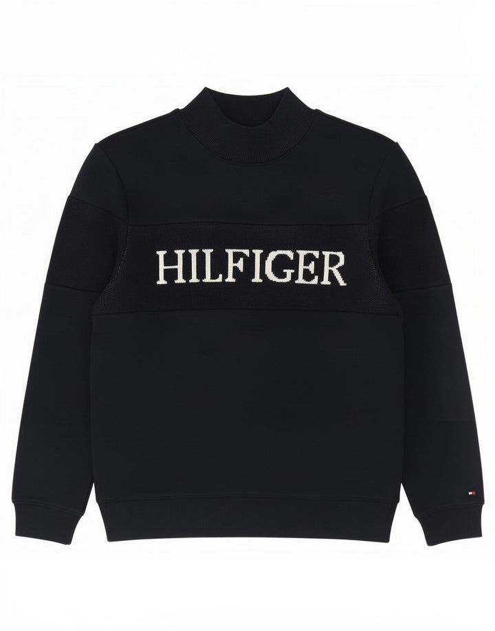 Tommy Hilfiger moletom gráfico masculino jumper pequeno azul marinho
