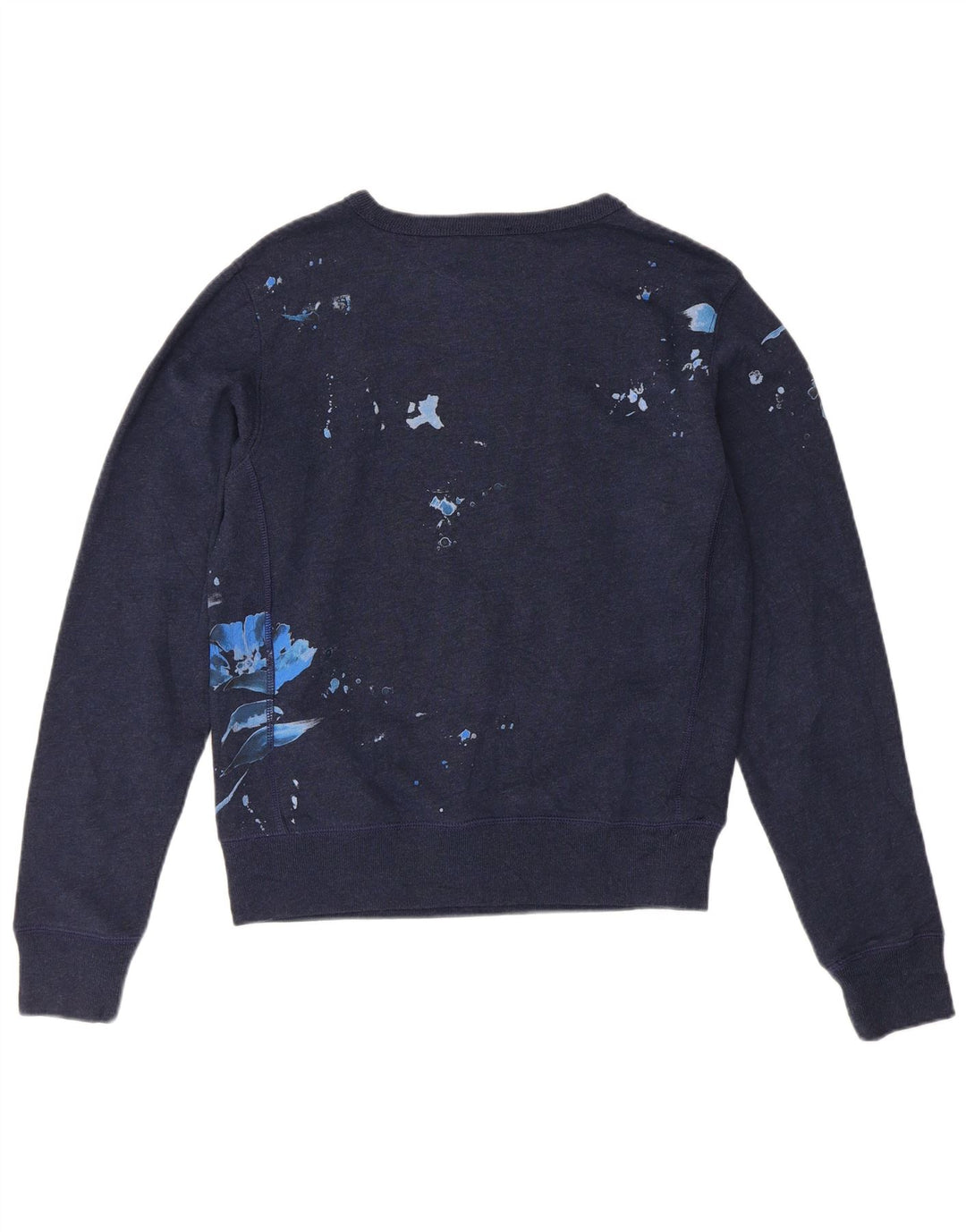 POLO RALPH LAUREN moletom feminino jumper Reino Unido 10 pequeno azul marinho floral