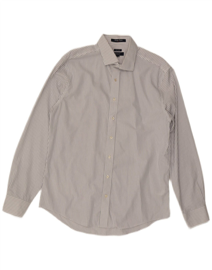 Camisa Gant masculina NON - IRON XL algodão listrado branco