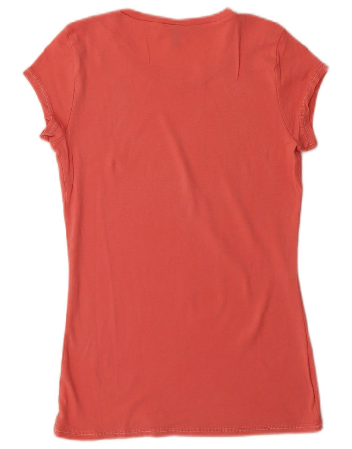 Camiseta feminina Benetton UK 12 algodão rosa médio