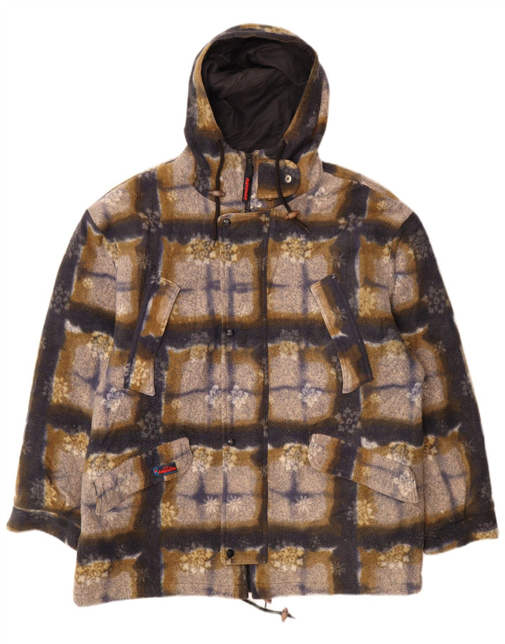 Jaqueta masculina de lã com capuz Invicta UK 42 XL poliéster xadrez multicolorido