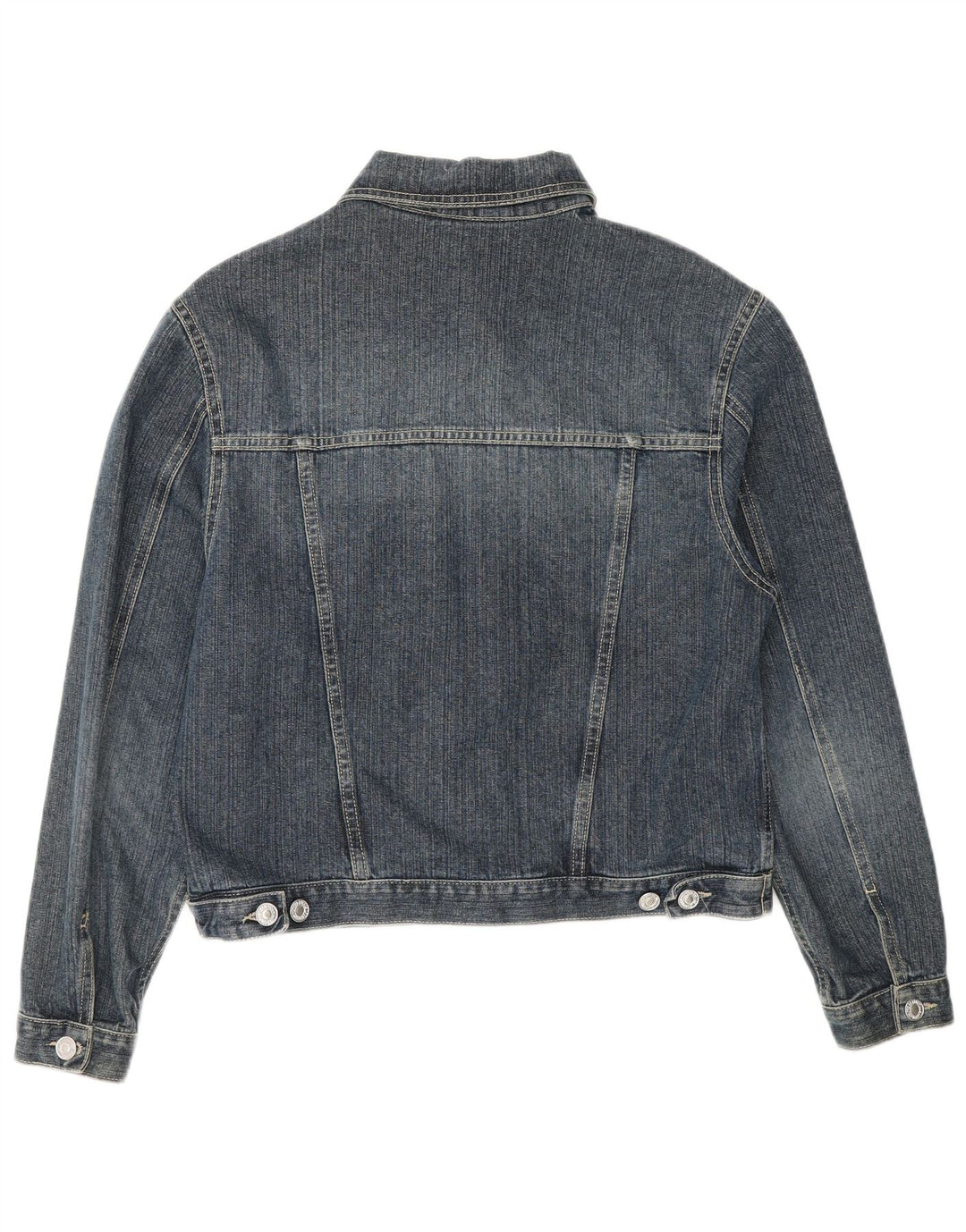 Jaqueta jeans feminina BENETTON UK 18 XL algodão azul