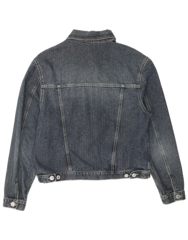 Jaqueta jeans feminina BENETTON UK 18 XL algodão azul