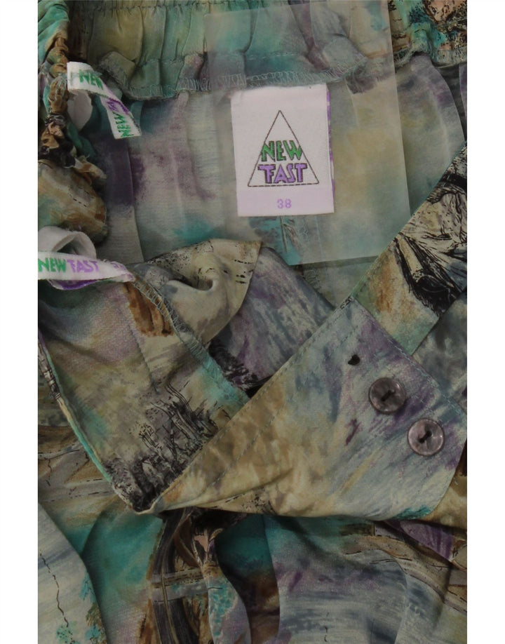 NEW FAST Saia plissada feminina EU 38 Médio W30 Colorblock multicolorido