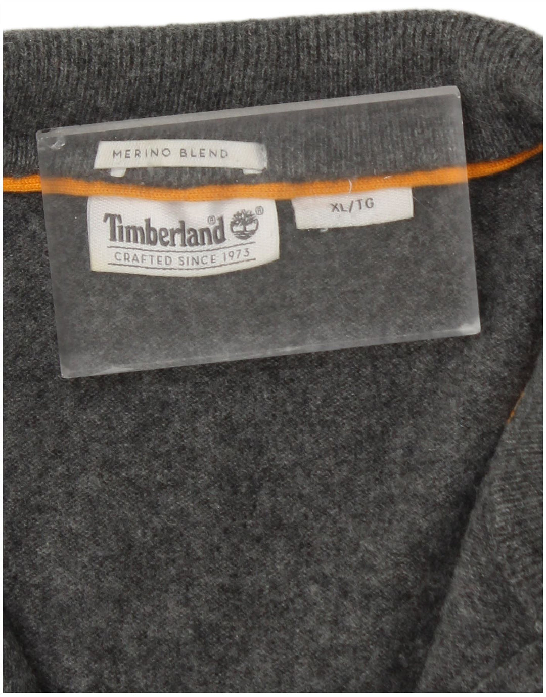 Suéter masculino Timberland com zíper e gola XL em lã Merino cinza