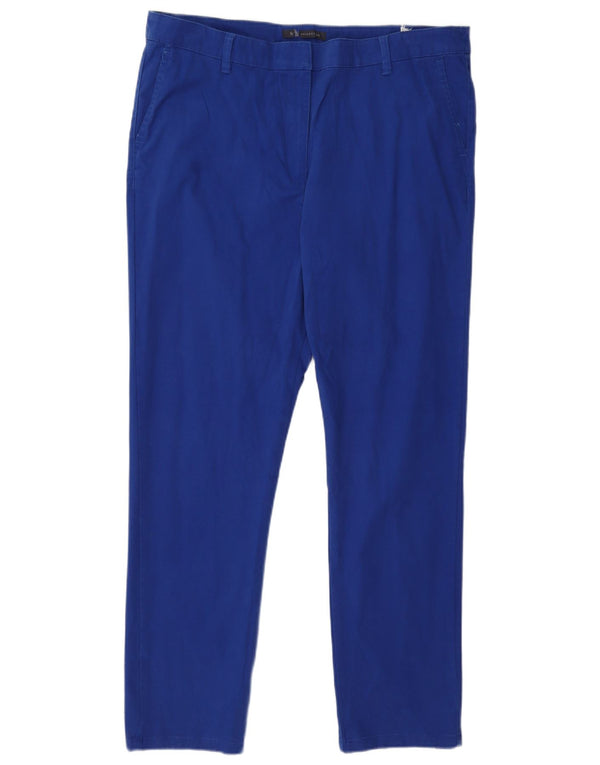 Calças Chino femininas retas da Marks & Spencer Reino Unido 16 Grande W34 L28 Azul