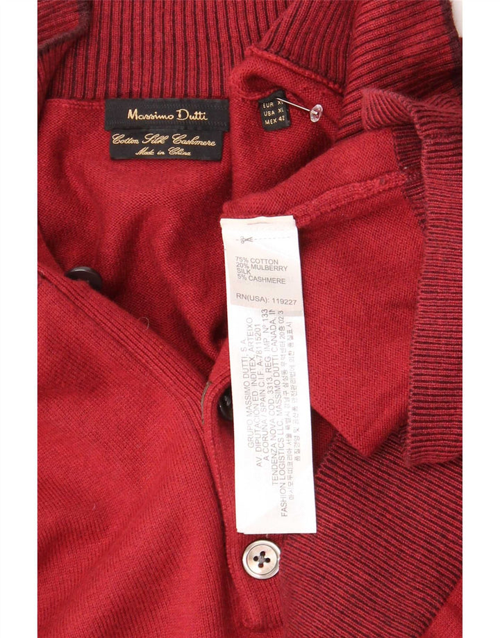 Suéter masculino Massimo Dutti com gola redonda e algodão Borgonha XL