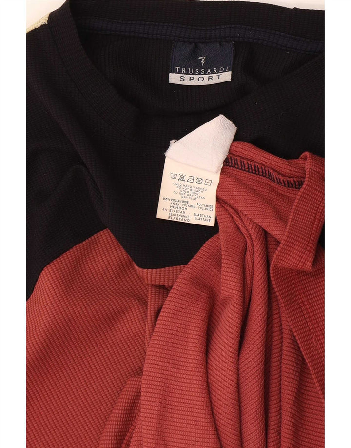 Camiseta masculina Trussardi Top médio vermelho colorblock poliamida