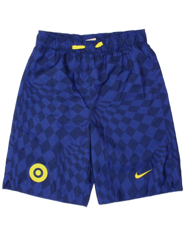 Shorts esportivos gráficos NIKE para meninos 13-14 anos XL azul geométrico poliéster