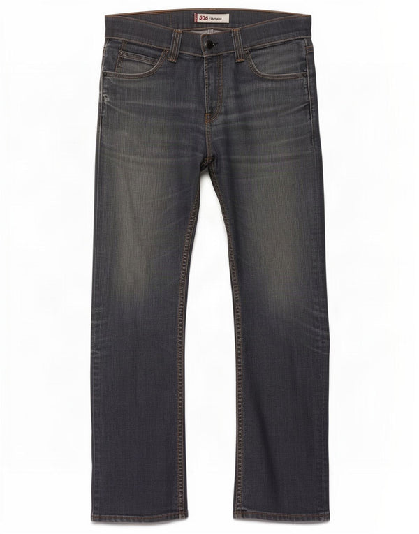 Calça jeans masculina Levi's 506 Standard Fit Straight W32 L32 Azul Marinho Algodão