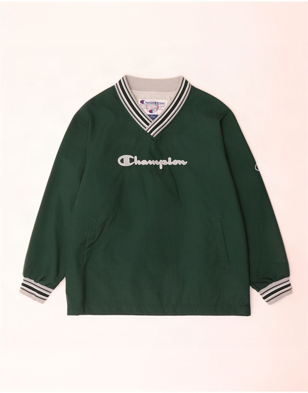 Champion masculino gráfico pulôver agasalho jaqueta XL verde colorblock