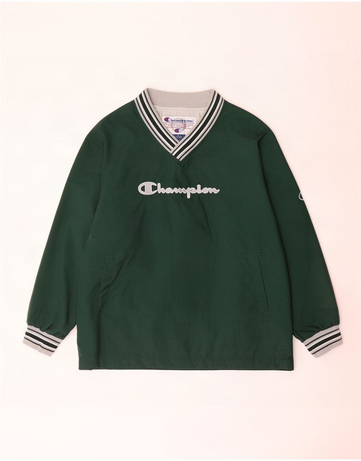 Champion masculino gráfico pulôver agasalho jaqueta XL verde colorblock