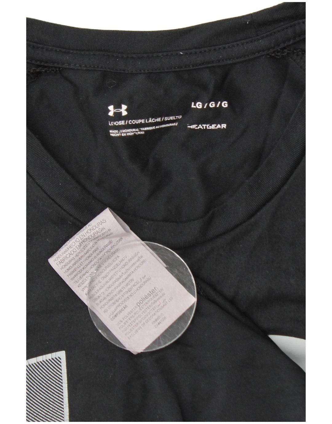 UNDER ARMOUR Camiseta masculina com estampa Heat Gear Top grande poliéster preto