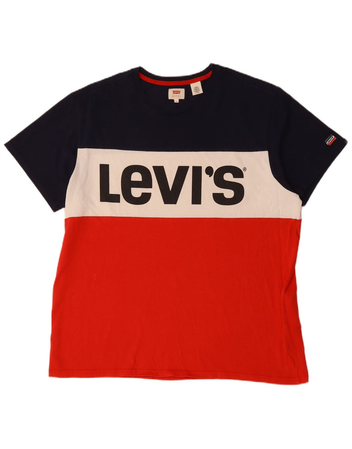 Camiseta gráfica masculina LEVI'S Top XL de algodão colorblock multicolorido