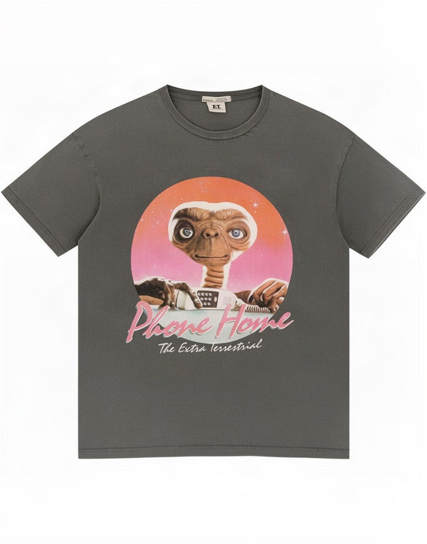 Camiseta gráfica masculina Pull & Bear Top pequeno algodão cinza