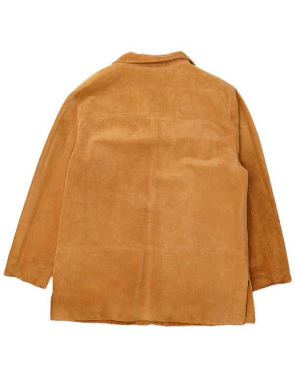 Jaqueta blazer feminina Martin Eden camurça com 4 botões IT 48 XL couro bege
