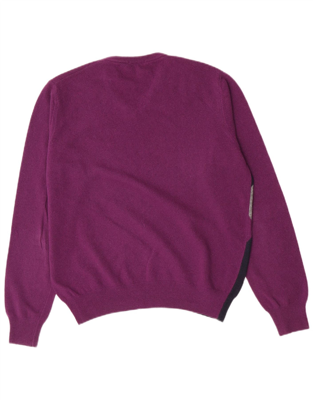 Suéter masculino Brooksfield com decote em V IT 48 Médio Roxo Argyle/Diamante