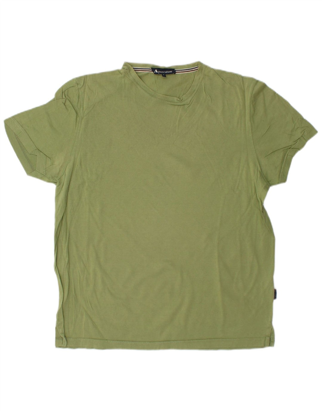 Camiseta feminina AQUASCUTUM UK 14 algodão verde médio