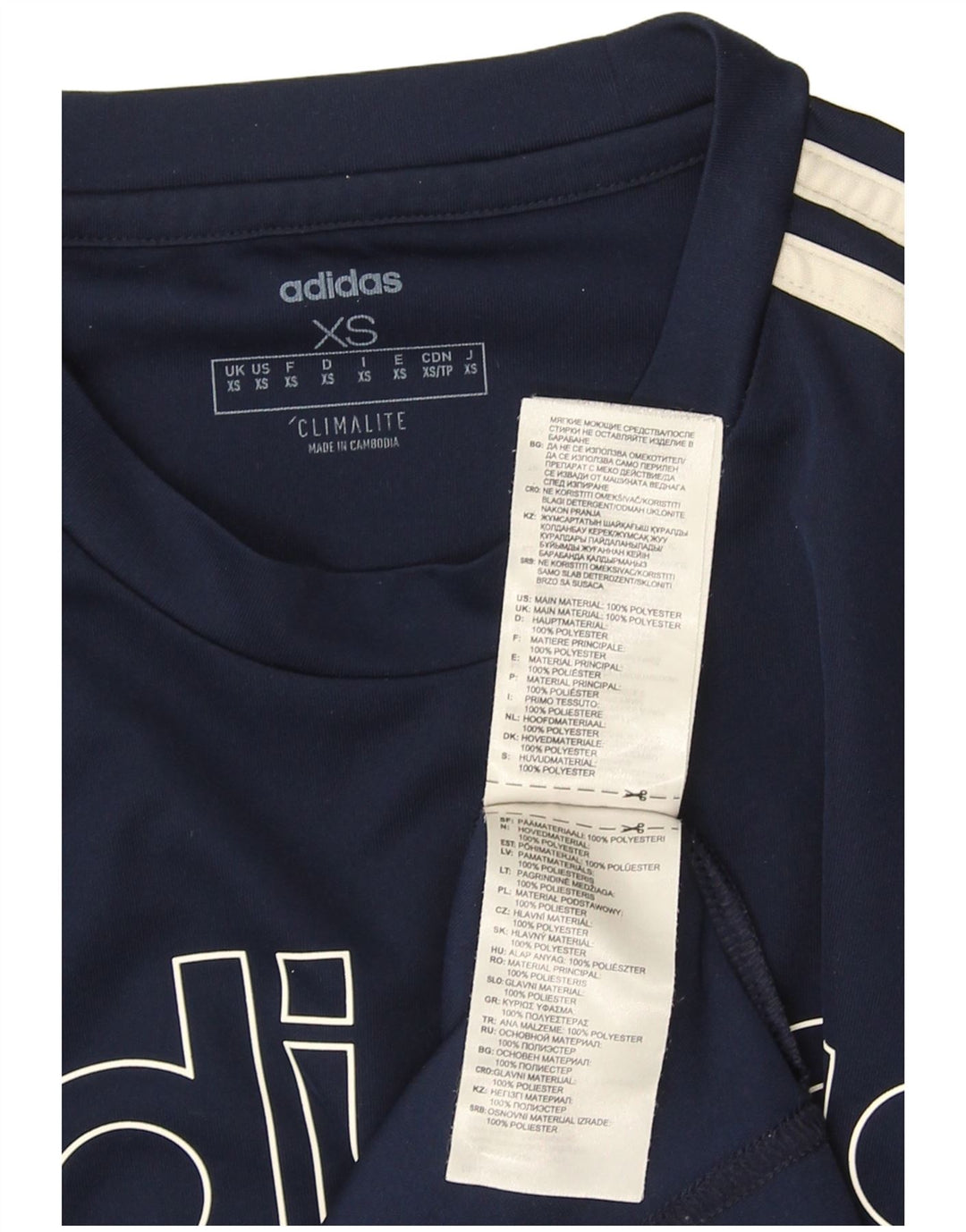 Camiseta Adidas Masculina Climalite Graphic Top XS Azul Marinho Poliéster