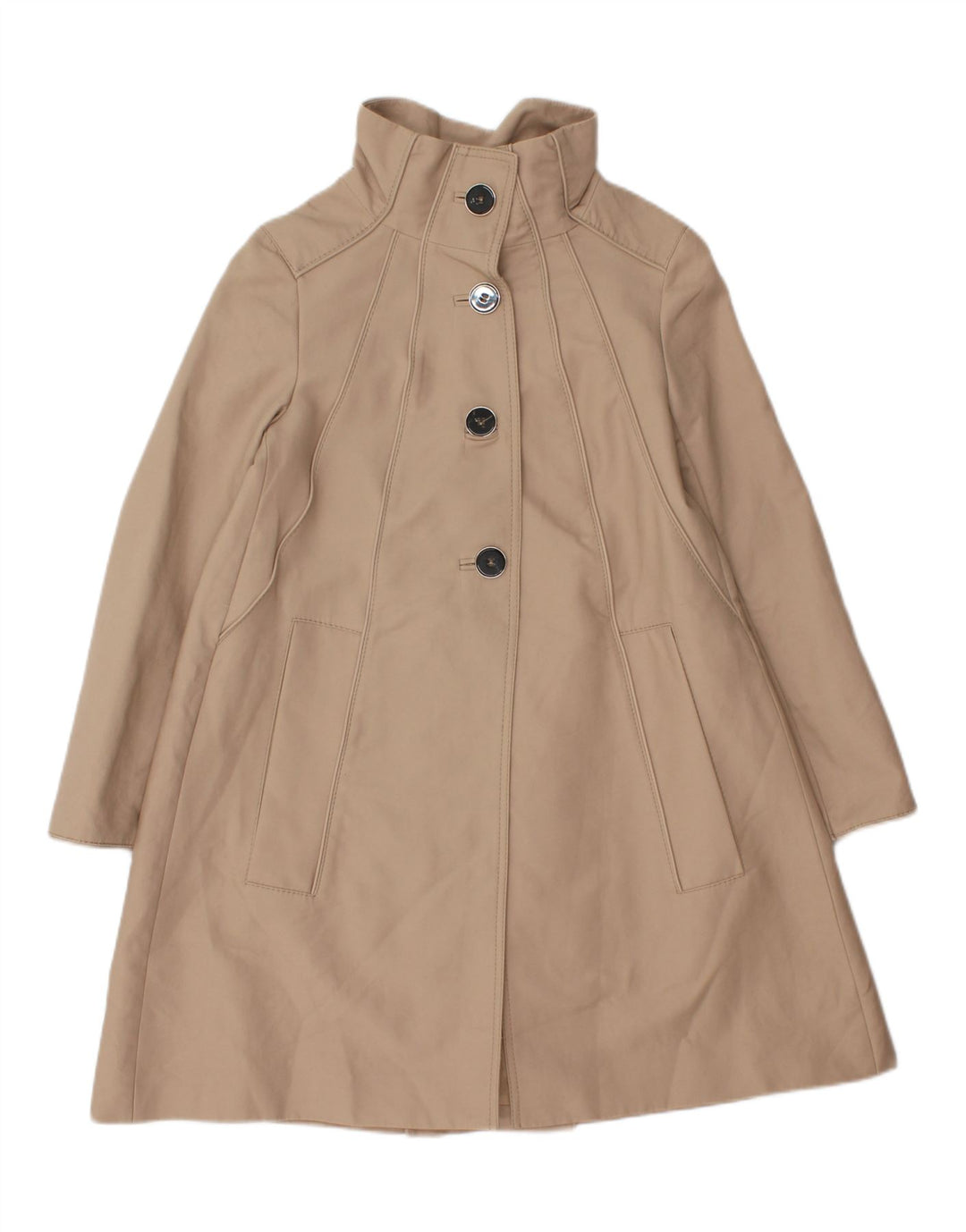 ZARA Womens Overcoat UK 6 XS Beige Cotton Vintage Zara and Second-Hand Zara from Messina Hembry 
