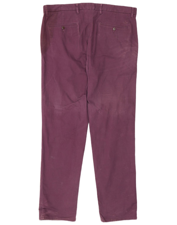Dockers Mens Straight Chino Calças W38 L34 Algodão Roxo