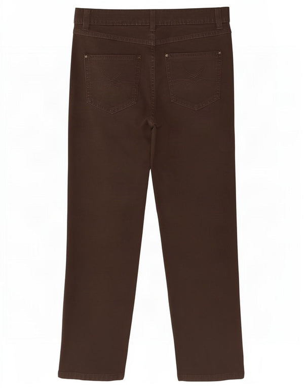 Calça feminina reta casual Marks & Spencer UK 18 XL W36 L28 marrom