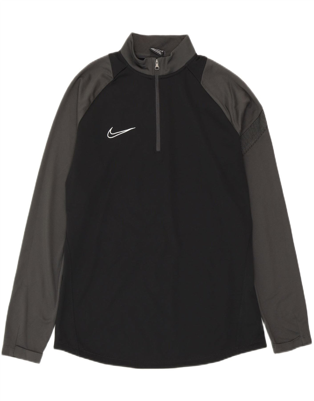 NIKE Masculino Dri Fit Zip Neck Pullover Treino Top Médio Preto Colourblock