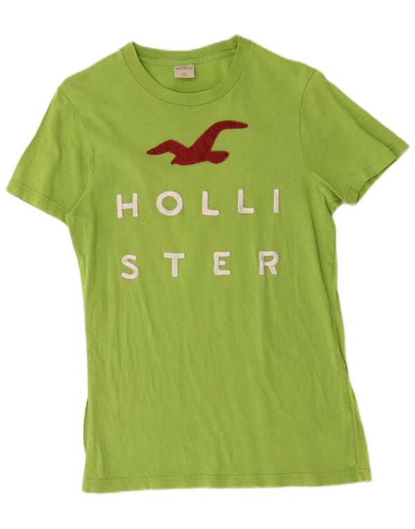 Hollister Camiseta masculina gráfica top pequeno algodão verde