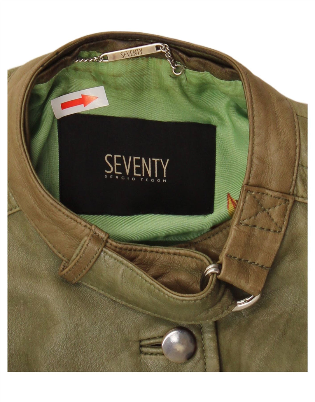 Jaqueta de couro feminina Seventy IT 42 couro verde médio