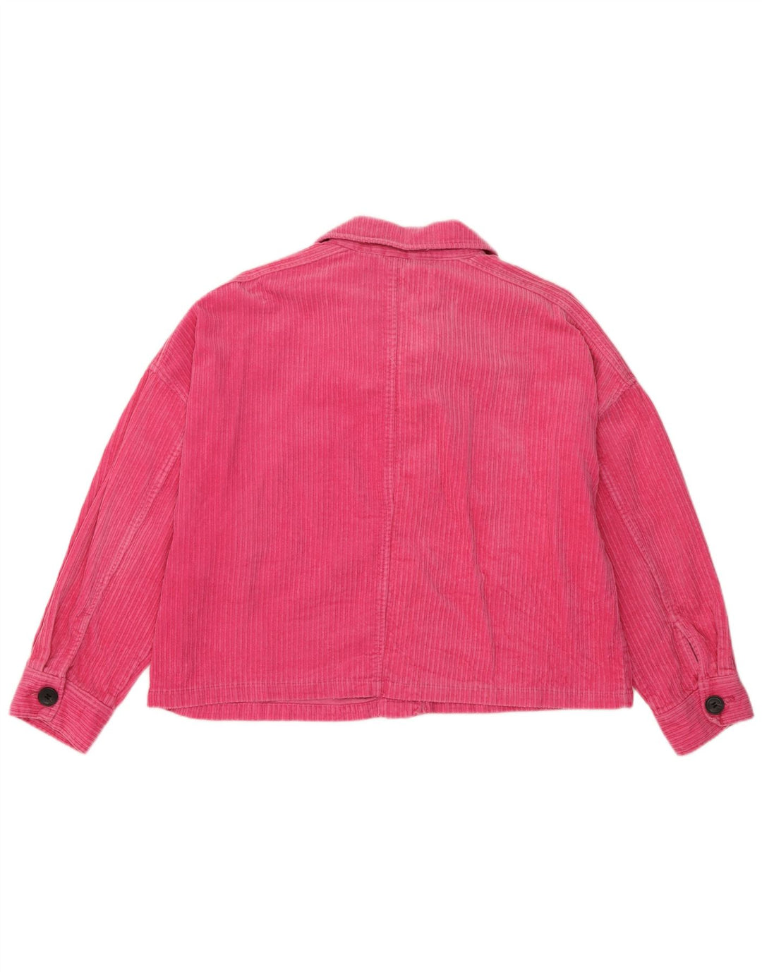 Jaqueta feminina de veludo cotelê Zara UK 16 grande algodão rosa
