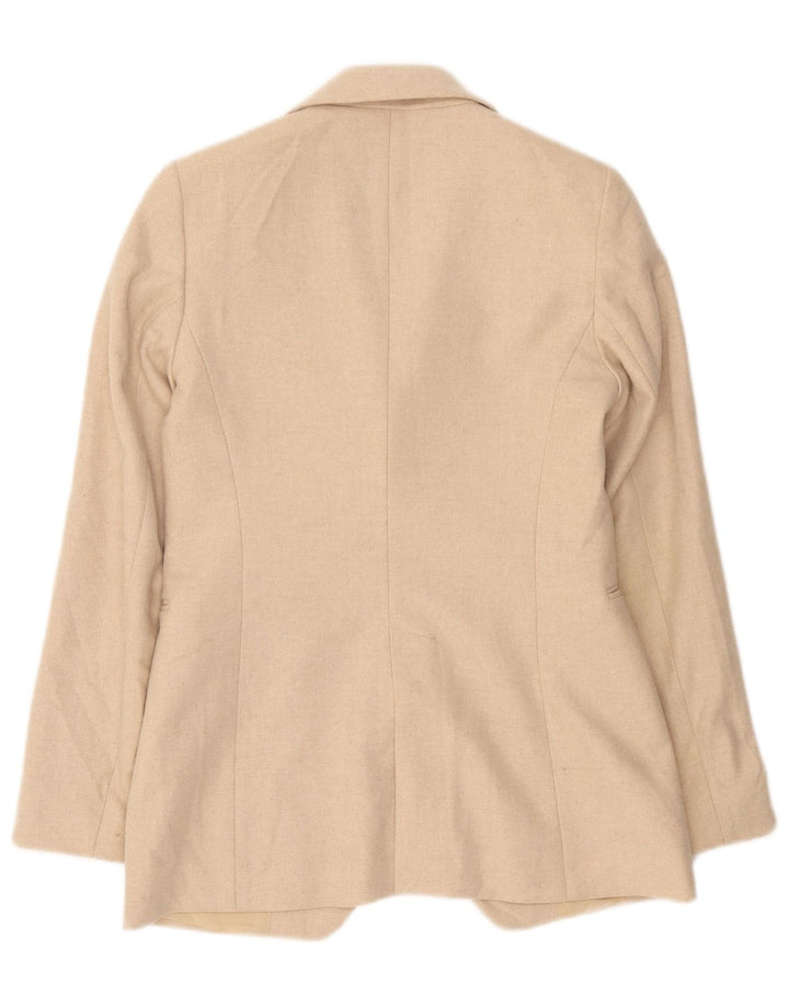 Jaqueta blazer feminina Massimo Dutti com 1 botão EU 36 XS lã bege