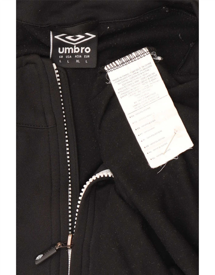Moletom masculino Umbro com zíper e gola alta em poliéster preto grande