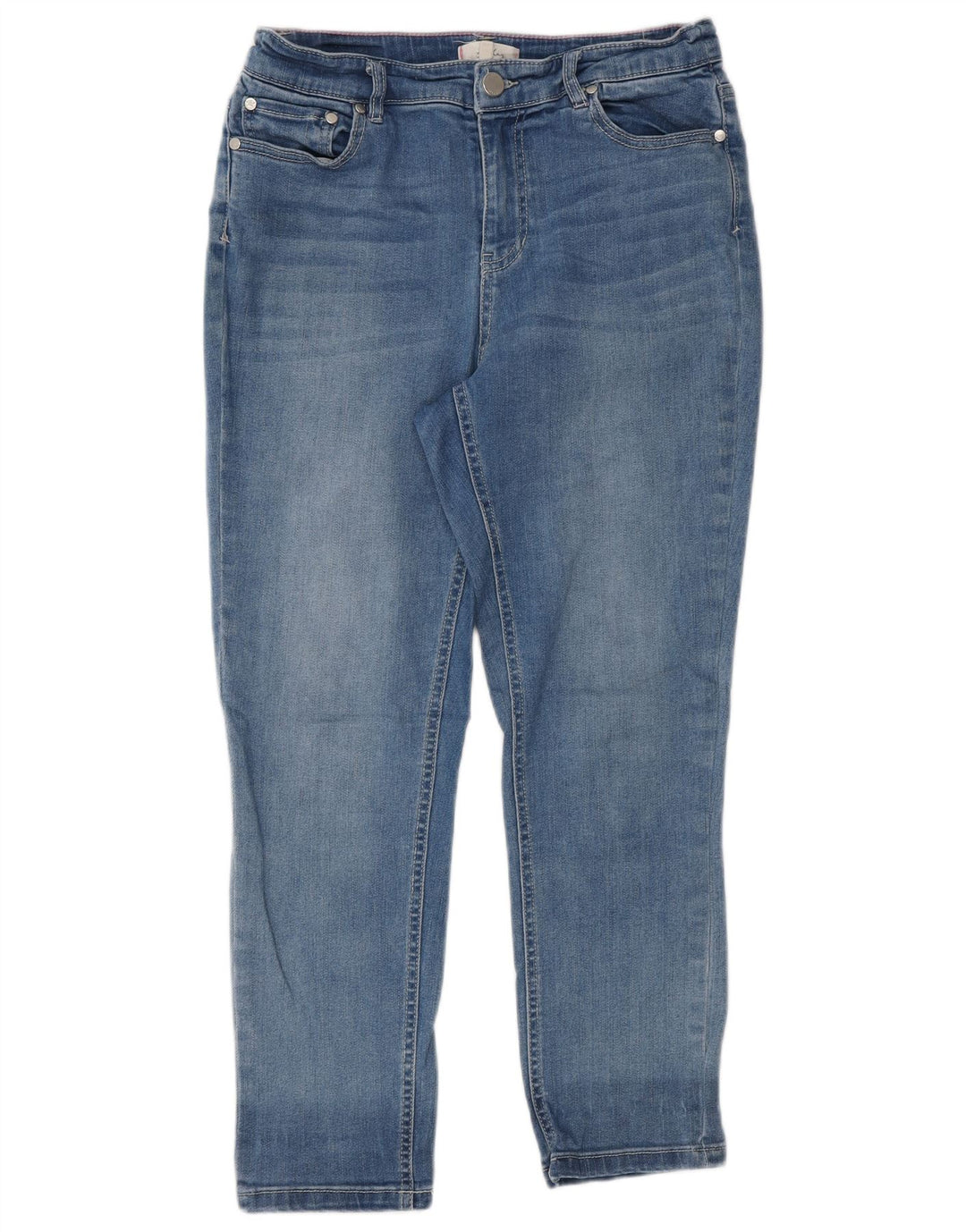 Calça jeans feminina Joules UK 12 médio W30 L25 algodão azul