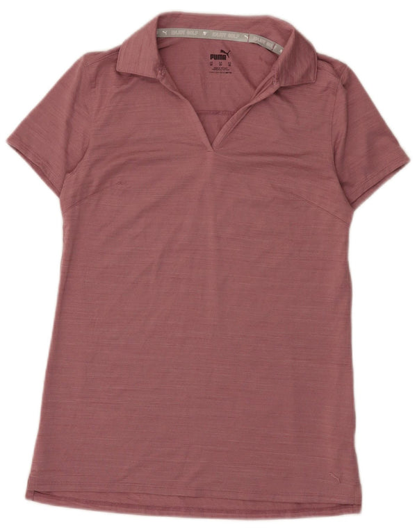 Camisa polo feminina Puma UK 6 XS rosa poliéster manchado