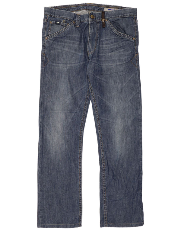 Gas Mens Straight Jeans W36 L32 Azul Algodão