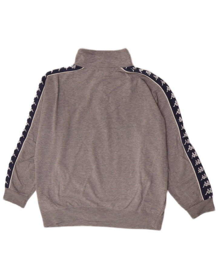 Kappa moletom gráfico feminino jumper UK 14 bloco cinza médio