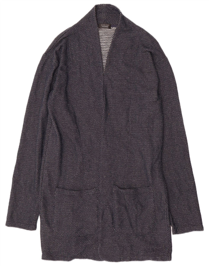 Suéter cardigã masculino Zara XL azul marinho poliéster