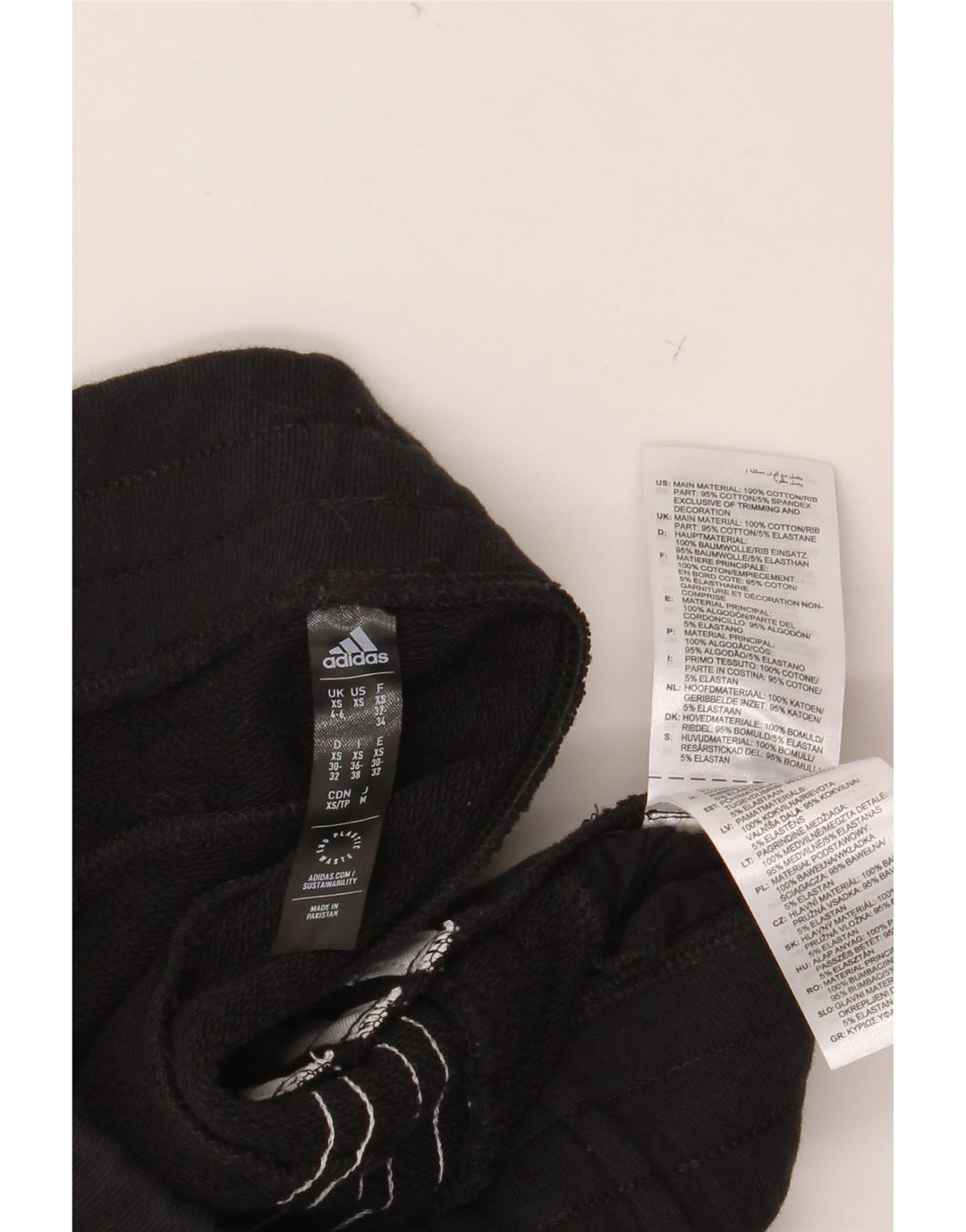 ADIDAS Calças de treino femininas Joggers UK 4/6 XS Preto Algodão