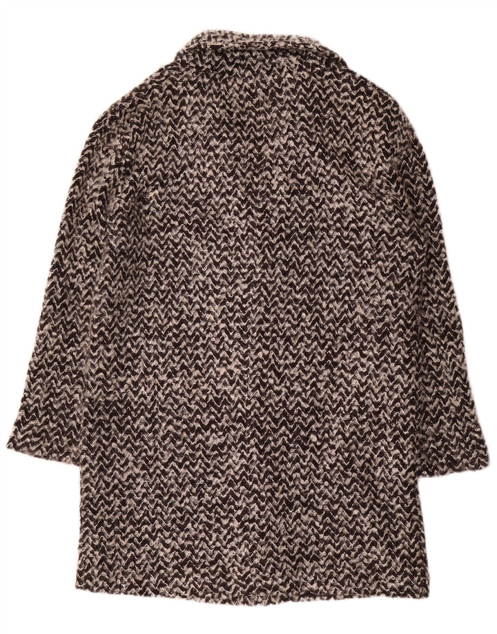Sobretudo Oversized Feminino Fase Oito Reino Unido 12 Médio Preto Chevron Acrílico