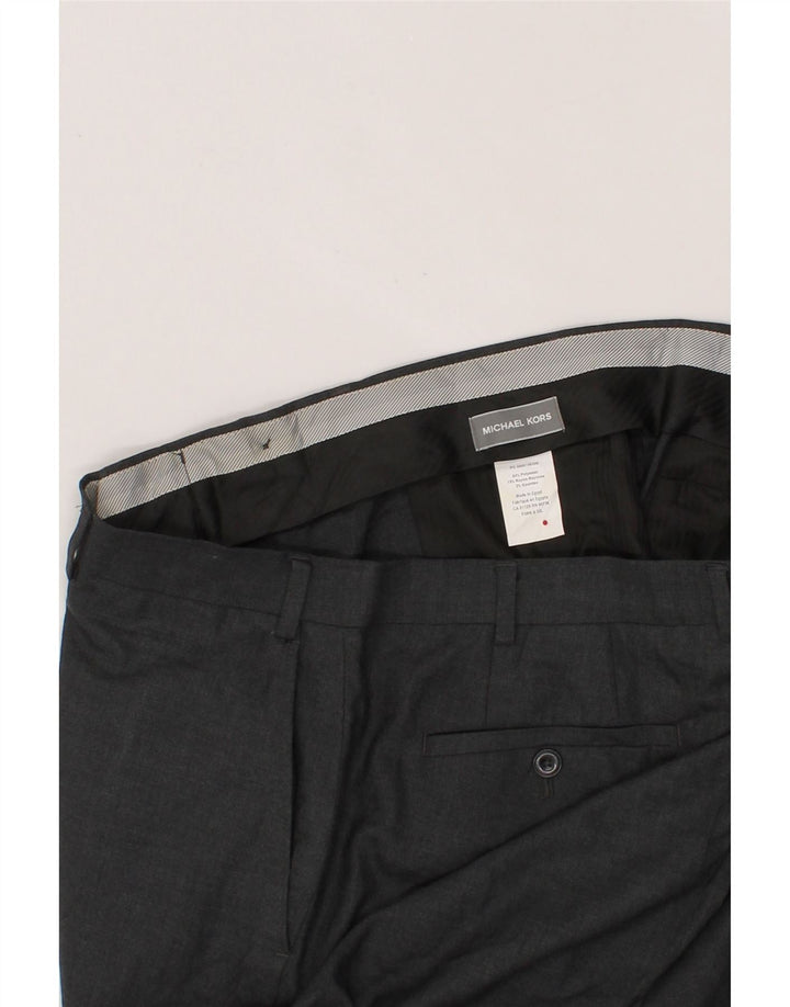 MICHAEL KORS Mens Straight Suit Trousers W38 L32 Grey Polyester Vintage Michael Kors and Second-Hand Michael Kors from Messina Hembry 