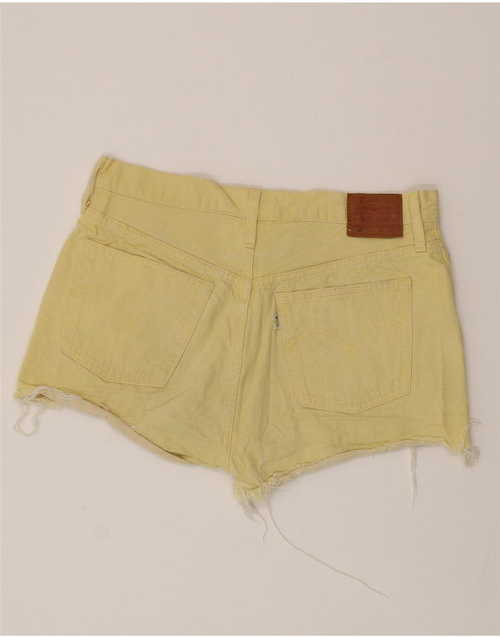 Shorts jeans feminino 501 da LEVI'S W32 grande algodão amarelo