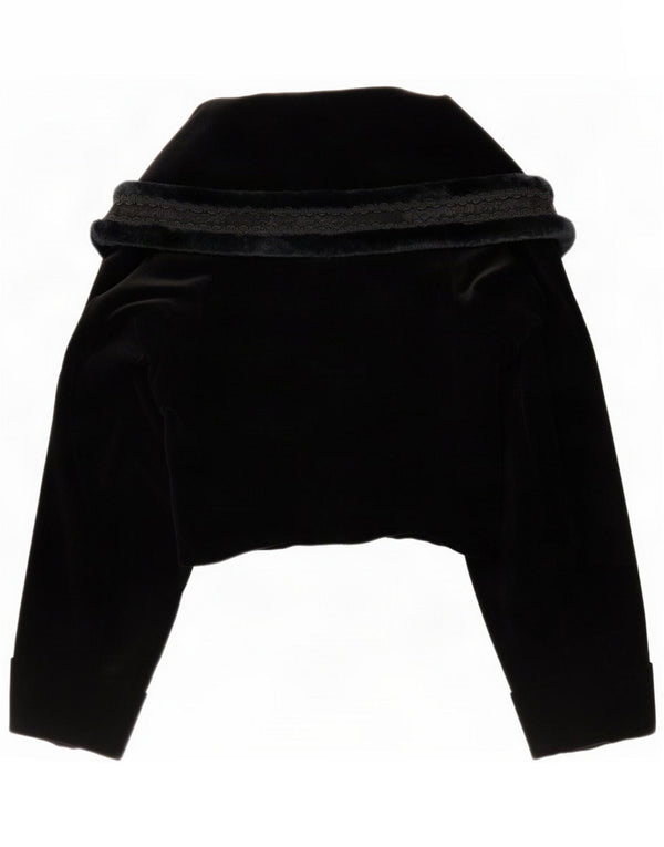 Jaqueta Bolero feminina vintage UK 8 pequena preta
