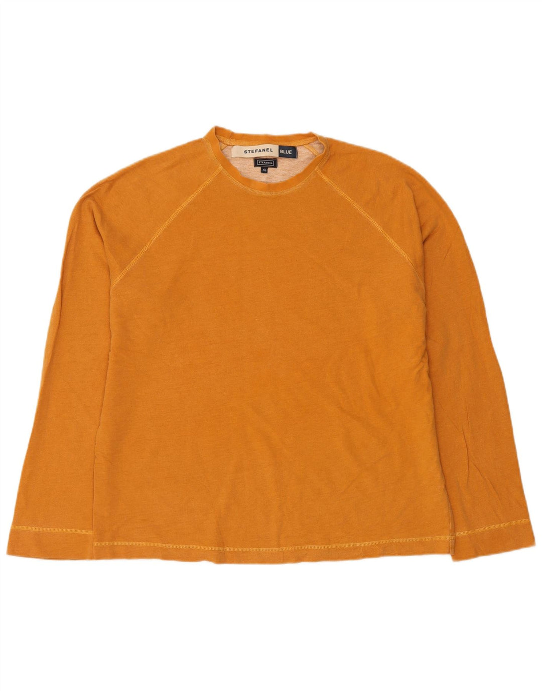 STEFANEL Moletom Masculino Jumper XL Laranja Algodão