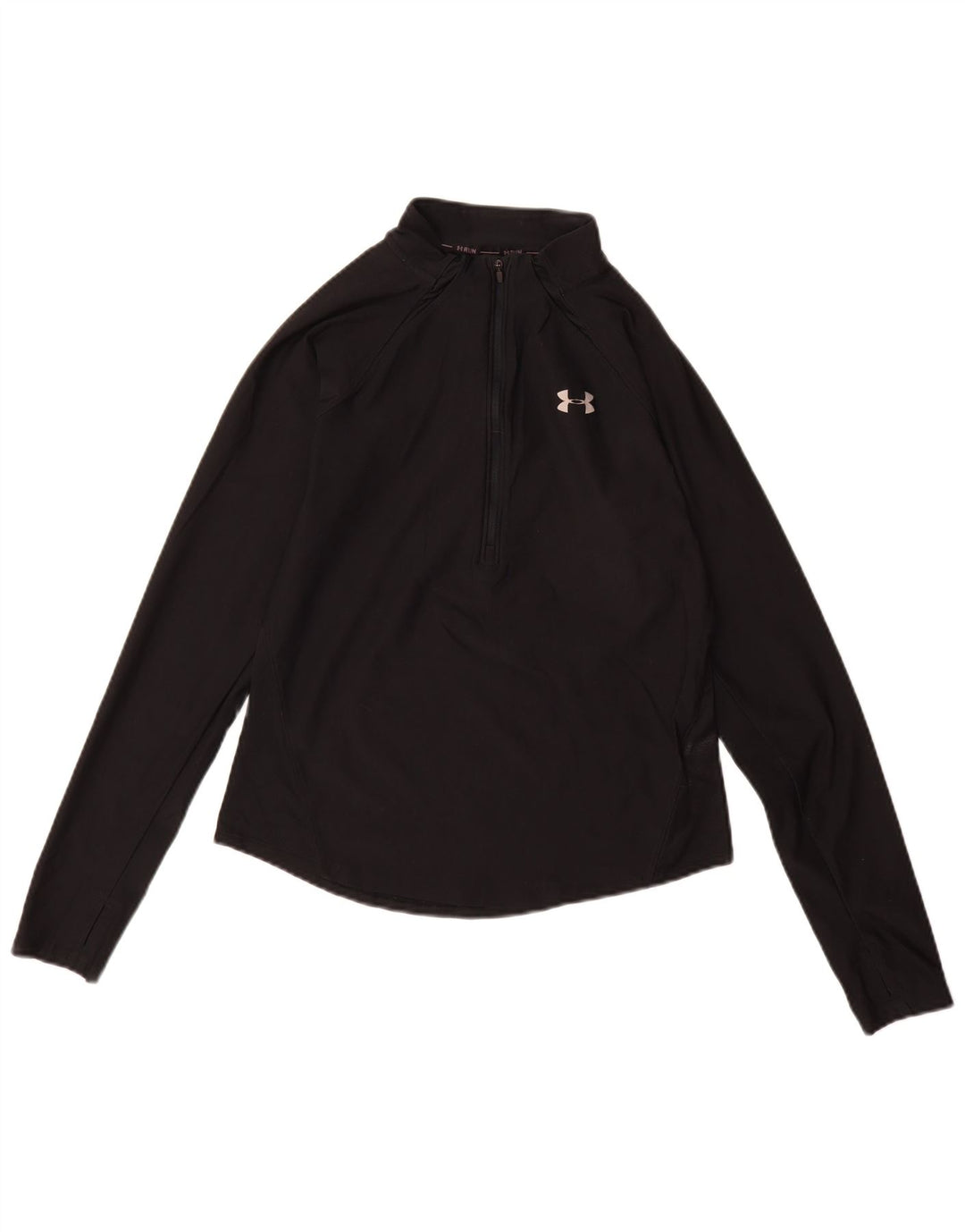 Under Armour Womens Heat Gear Top Manga Longa Reino Unido 10 Pequeno Elastômero Preto