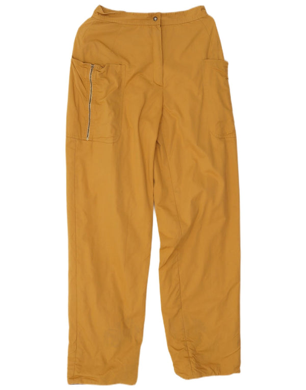 Calça feminina vintage reta casual IT 42 Médio W24 L30 Amarelo