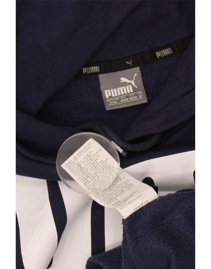 Puma masculino gráfico moletom com capuz médio algodão azul marinho