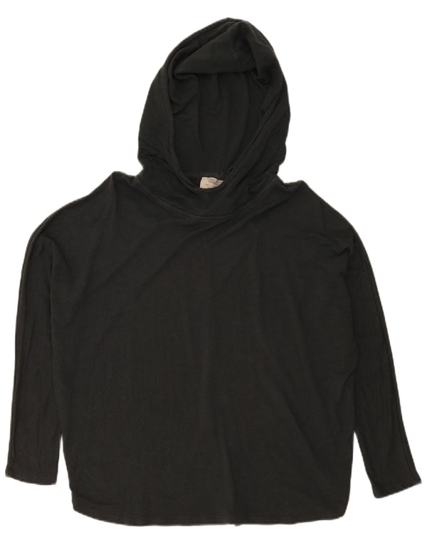 Zara Womens Hooded Oversized Top Manga Longa Reino Unido 10 Pequeno Preto