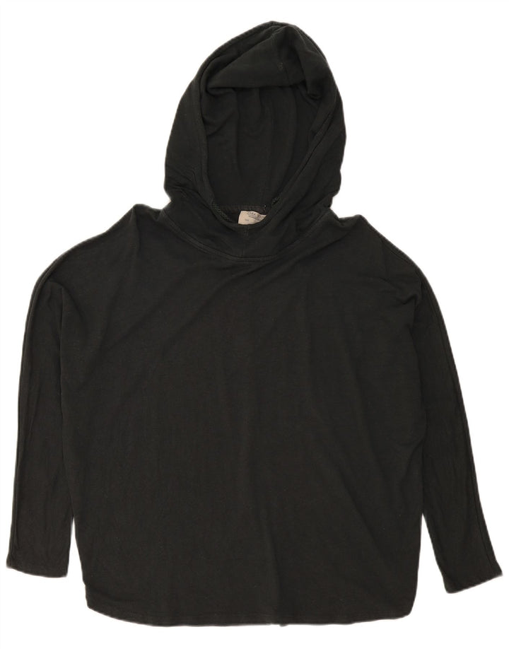 Zara Womens Hooded Oversized Top Manga Longa Reino Unido 10 Pequeno Preto