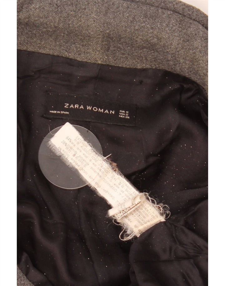 Sobretudo feminino Zara Oversized UK 10 Lã cinza pequena