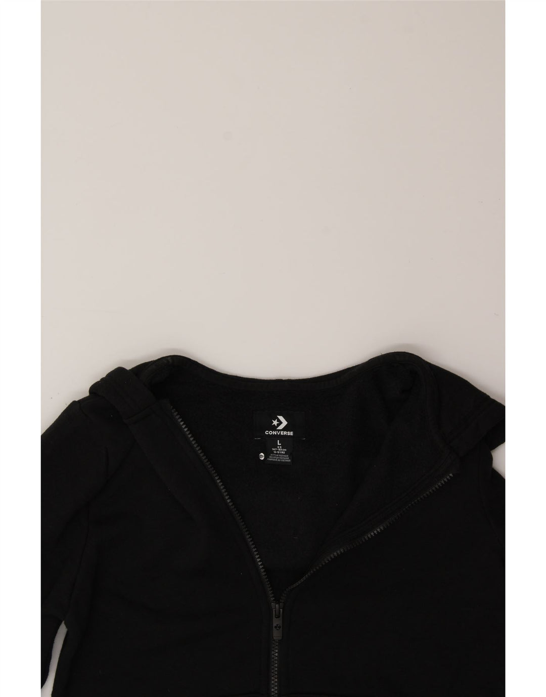 CONVERSE Boys Zip Hoodie Sweater 12-13 Years Large Black Cotton Vintage Converse and Second-Hand Converse from Messina Hembry 